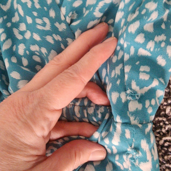 June & Ivy Turquoise Ruffle Sundress Small - Picture 4 of 4